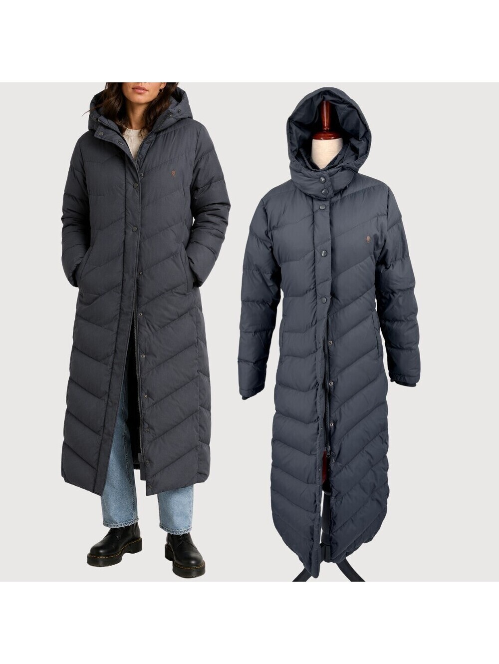 Brooklyn Industries Long Down Feather Hooded Puffer Coat S